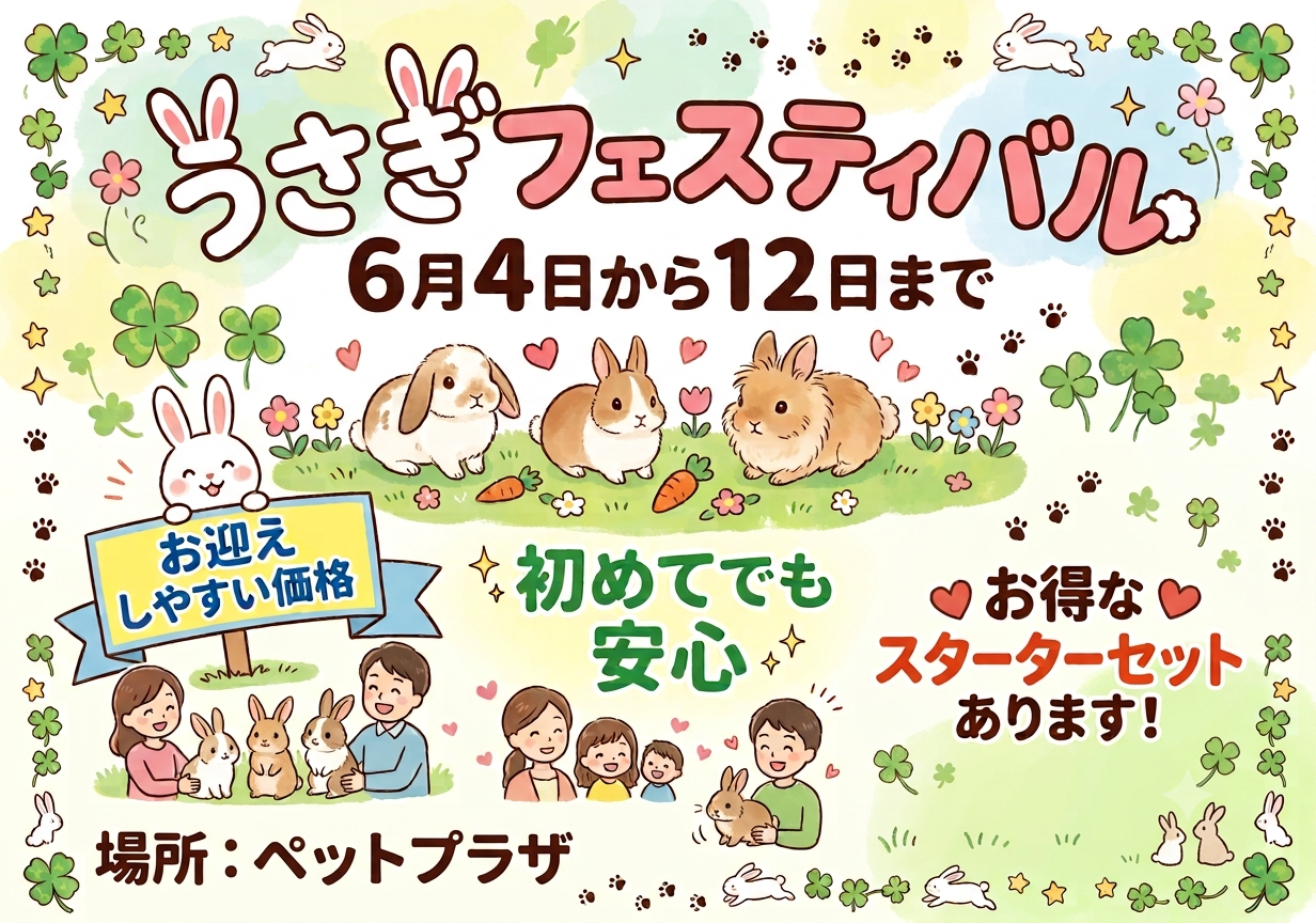 うさふぇす | 【全国120店舗以上】ペットショップ｜コーワペッツ