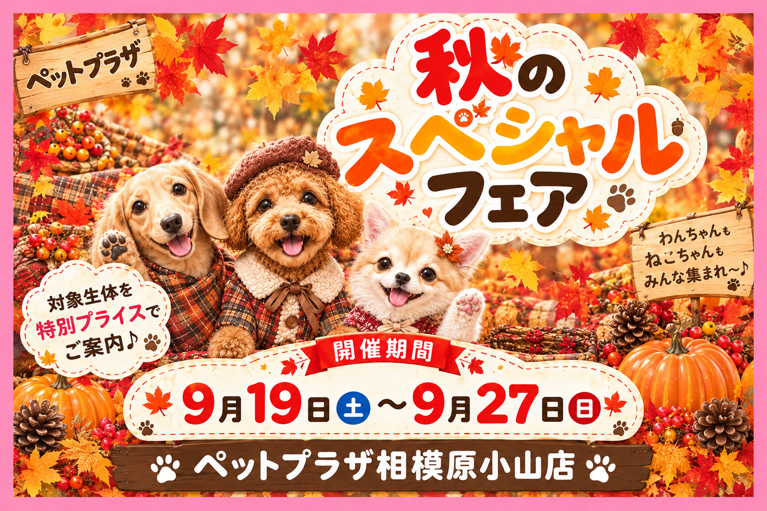 相模原小山店】秋のスペシャルフェア9月19日～9月27日 | 【全国120店舗